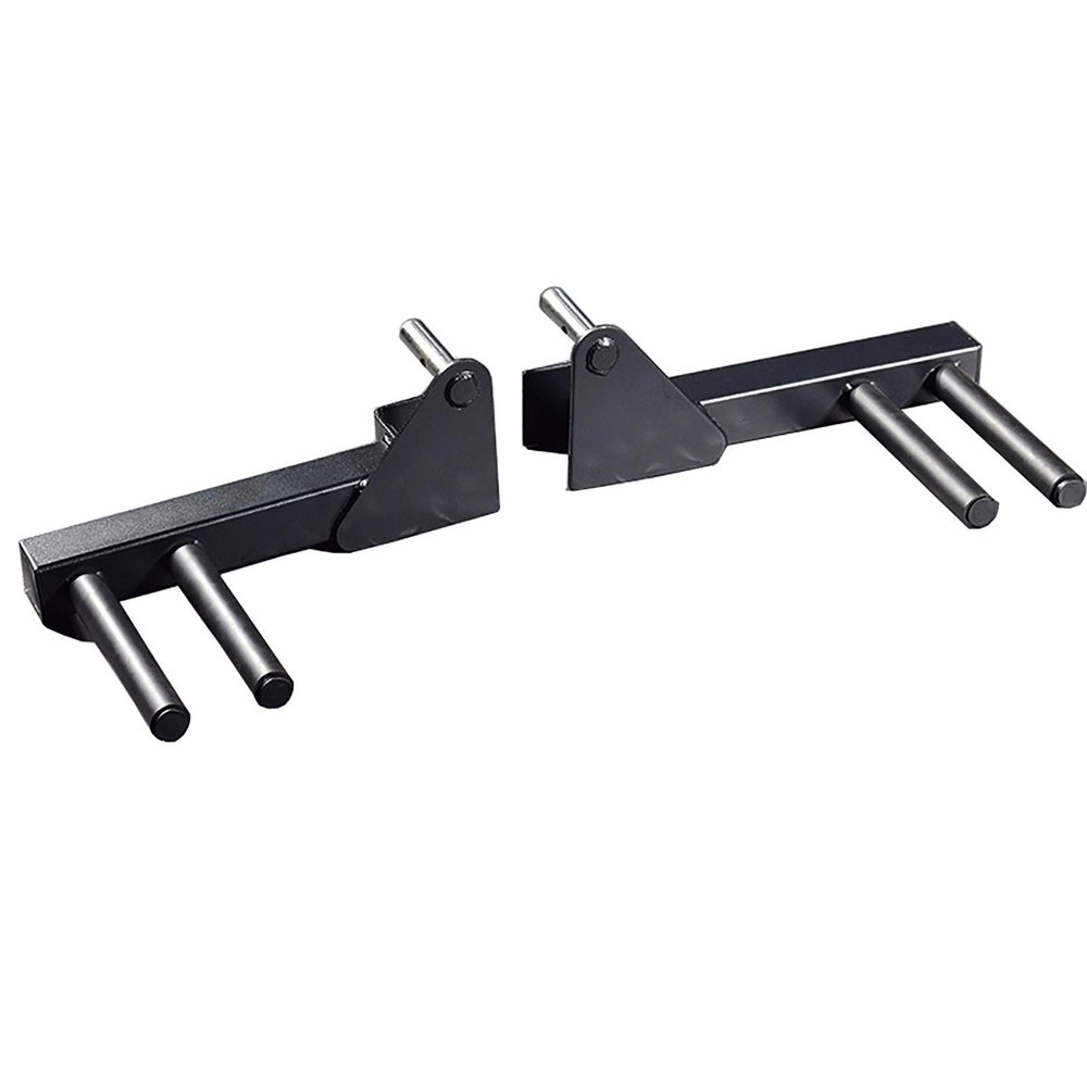 Multi-Function Power Cage Rack Attachments, Dip Bars, Weight Plate Holders, T-Bar Row Platform, Set of 2, Fits 3" x 3" Steel Power Cages