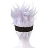 Ebingoo Cosplay Wig Cap + Black Blindfold + Short Wavy Light Purple Mix Silver Wig for Anime, Heat Resistant view 4
