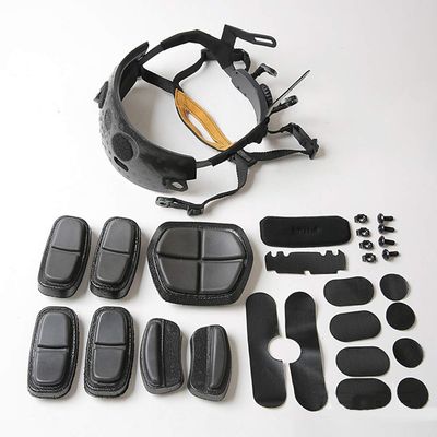 FMA Tactical Helmet Fixed Hanging Strap Helmet Pads Military Adjustable Suspension Belt Liner for BJ PJ MH Fast Mairtime Helmet (L-XL, BK)