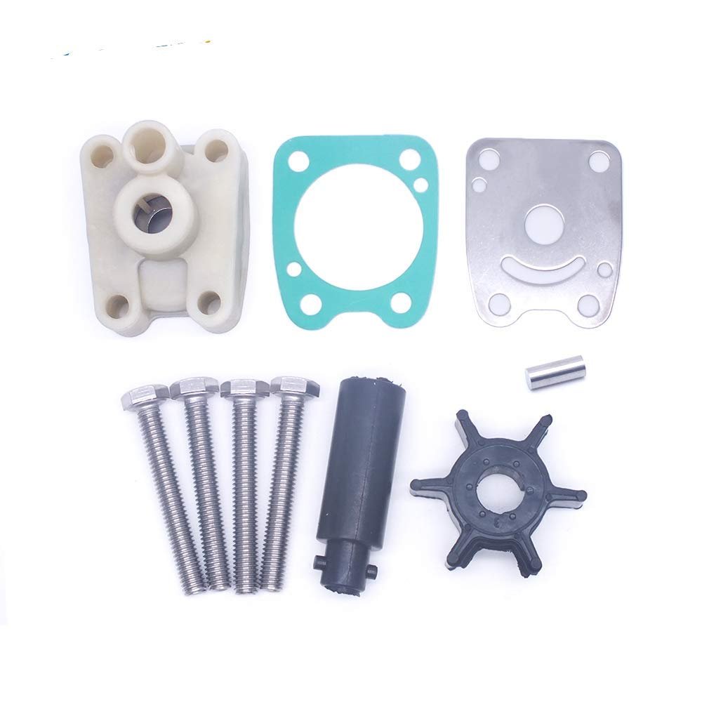 OVERSEE 6E0-W0078 Water Pump Impeller Kit for Yamaha Outboard Motor 2T 4HP 5HP Powertec Seapro 5HP 6E0-W0078-A2 6E0-W0078-00