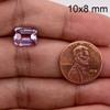 10x8 mm AAA Emerald Cut Rose De France Amethyst (1 pc) Loose Gemstone view 2