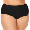 Island Escape Women's Plus Size South Beach Ruched Hipster Swim Bottom Separates (Black, 22W) view 1