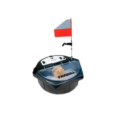 Frabill VYPR Aerated Tip-Up with Straightline Reel | Thermal Tip-Up with Built-in Aerator and Lighted Trip Indicator, Black