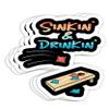 Sinkin' & Drinkin' Retro Summer Cornhole Gift Decorations - 4x3 Vinyl Stickers, Laptop Decal, Water Bottle Sticker (Set of 3) view 1