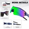 BangLong Polarized Sports Sunglasses Cycling Sun Glasses for Men Women with 5 Interchangeable Lenes for Running Baseball Golf view 4
