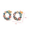 Dainty Evil Eye Flower Stud Earrings Cubic Zirconia Crystal Turkish Lucky Amulet for Women Protection Jewelry view 2
