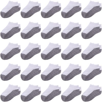 Duufin 25 Pairs Toddler Ankle Socks Kids Low Cut Half Cushion Low Rise Sock for Toddlers Boys and Girls, 2-4T