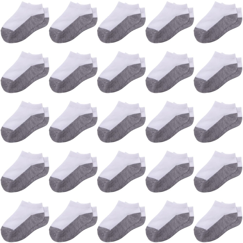 Duufin 25 Pairs Toddler Ankle Socks Kids Low Cut Half Cushion Low Rise Sock for Toddlers Boys and Girls, 2-4T