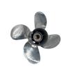 ARKDOZA 4 Blade 35hp 45hp 50hp Polished RH 13 Spline Tooth SS Prop Stainless Steel Propeller for Tohatsu Outboard Motor with Rubber Hub 11.6 x11 view 1