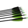 PANDARUS Archery 31-Inch Carbon Hunting Arrows, Turkey Feather Fletching with Replaceable Points, Targeting Practice Arrows Spine 500 for Recurve Bow, Longbow, Traditional Bow (Green) view 4