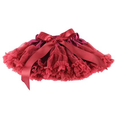 Baby Kids Pettiskirt Girls Tutu Skirts Ruffle Tulle Fluffy Dance Performance Dress Mini Skirt Princess Dress (Wine Red,L,)