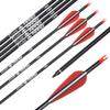 Elong 6PCS 28" Arrows for Compound Bows,Carbon Hunting Arrows for Archery Spine 500 with 100 Grain Screw Tips, for Compound & Recurve & Traditional Bow(with 6 Extra Nocks) view 4