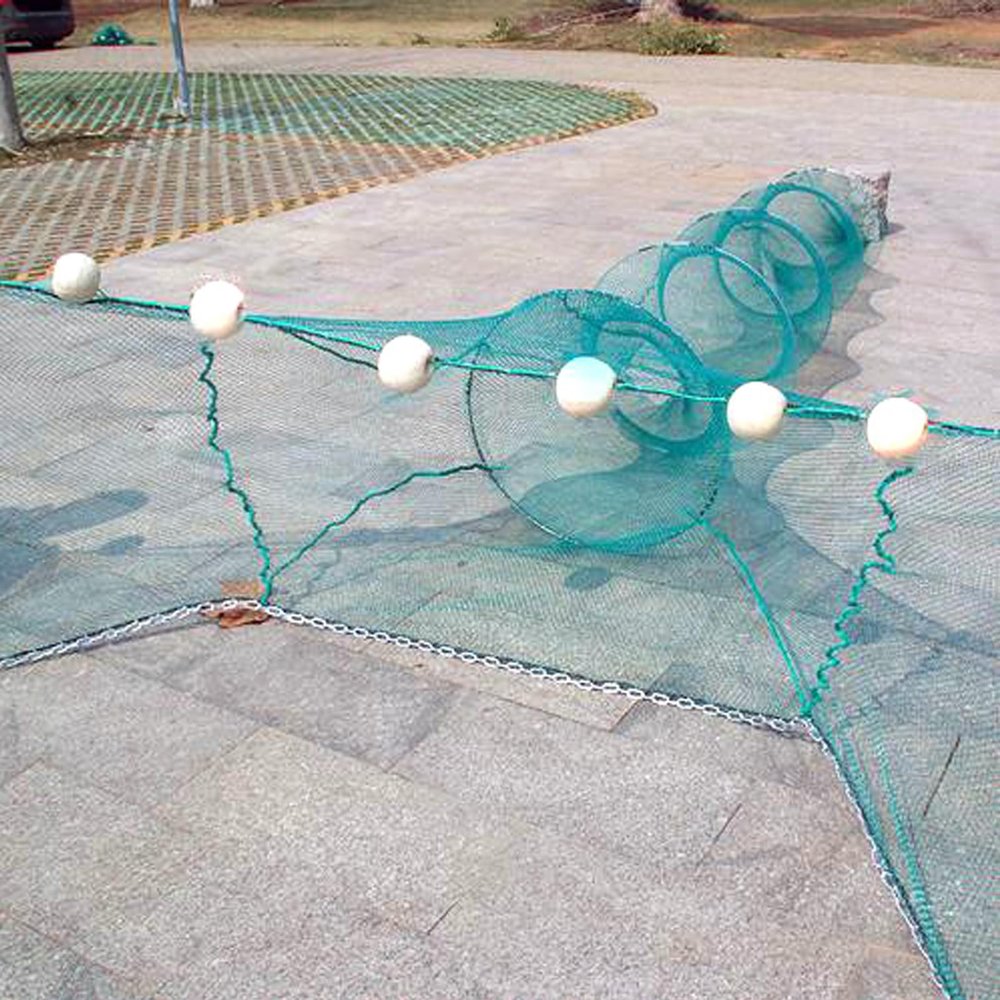 Lawaia Collapsible Crab & Shrimp Trap - Portable Folded Cast Net with Float and Chain - 3m