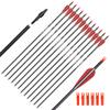 Elong 12PCS 28" Arrows for Compound Bows,Carbon Hunting Arrows for Archery Spine 500 with 100 Grain Screw Tips, for Compound & Recurve & Traditional Bow(with 6 Extra Nocks) view 1
