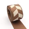 1.5'' Brown and Light Brown Striped Webbing Polyester Webbing with Diamond Pattern Key Fob Webbing 38mm Width Dog Collar Webbing by The Yard (1) view 2