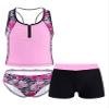 YONGHS 3PCs Girls Swimsuit Sleeveless Rash Guard Triangle Bikinis Tankini Sets with Swim Boyshorts Pink 16 view 1