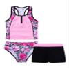 YONGHS 3PCs Girls Swimsuit Sleeveless Rash Guard Triangle Bikinis Tankini Sets with Swim Boyshorts Pink 16 view 3