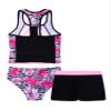 YONGHS 3PCs Girls Swimsuit Sleeveless Rash Guard Triangle Bikinis Tankini Sets with Swim Boyshorts Pink 16 view 4