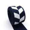 1.5inch Dark Blue and White Striped Webbing Polyester Webbing Cotton Webbing Striped with Diamond Pattern Dog Collar Webbing Key Fob Webbing (1) view 2