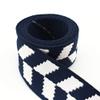 1.5inch Dark Blue and White Striped Webbing Polyester Webbing Cotton Webbing Striped with Diamond Pattern Dog Collar Webbing Key Fob Webbing (1) view 3