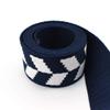 1.5inch Dark Blue and White Striped Webbing Polyester Webbing Cotton Webbing Striped with Diamond Pattern Dog Collar Webbing Key Fob Webbing (1) view 4