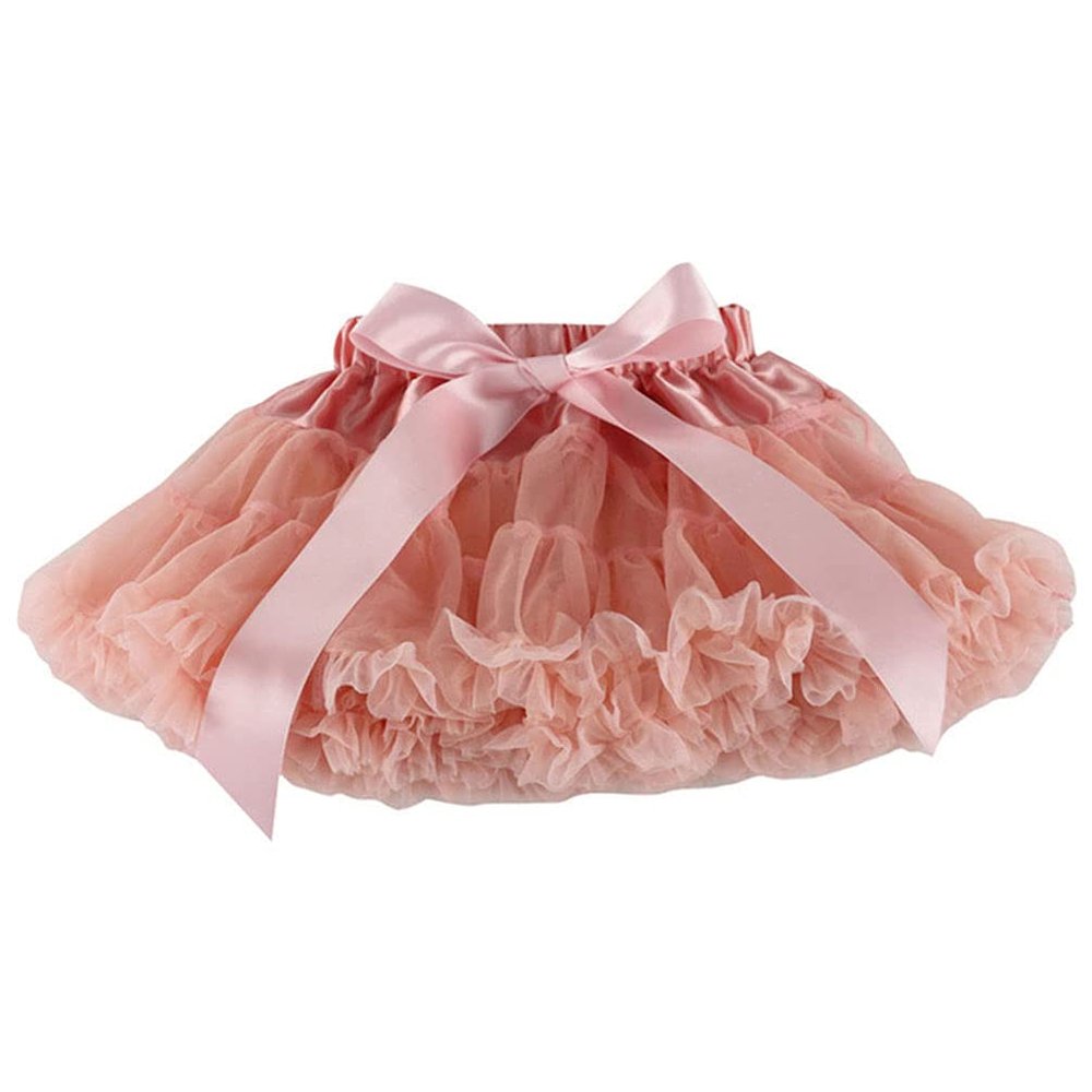 Baby Kids Pettiskirt Girls Tutu Skirts Ruffle Tulle Fluffy Dance Performance Dress Mini Skirt Princess Dress (Champagne,S,)