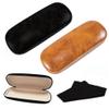 Babasee 2 Pack Hard Shell Glasses Case for Women Men Leather Eyeglass Case Eyeglasses Protective Cases Black and Brown Medium view 1