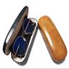 Babasee 2 Pack Hard Shell Glasses Case for Women Men Leather Eyeglass Case Eyeglasses Protective Cases Black and Brown Medium view 4