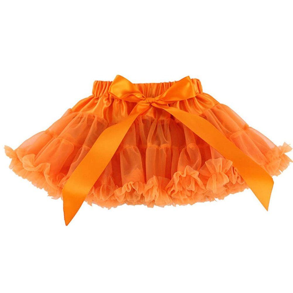 Baby Kids Pettiskirt Girls Tutu Skirts Ruffle Tulle Fluffy Dance Performance Dress Mini Skirt Princess Dress (Orange,XXL,)
