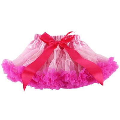 Baby Kids Pettiskirt Girls Tutu Skirts Ruffle Tulle Fluffy Dance Performance Dress Mini Skirt Princess Dress (Pink + Rose,M,)