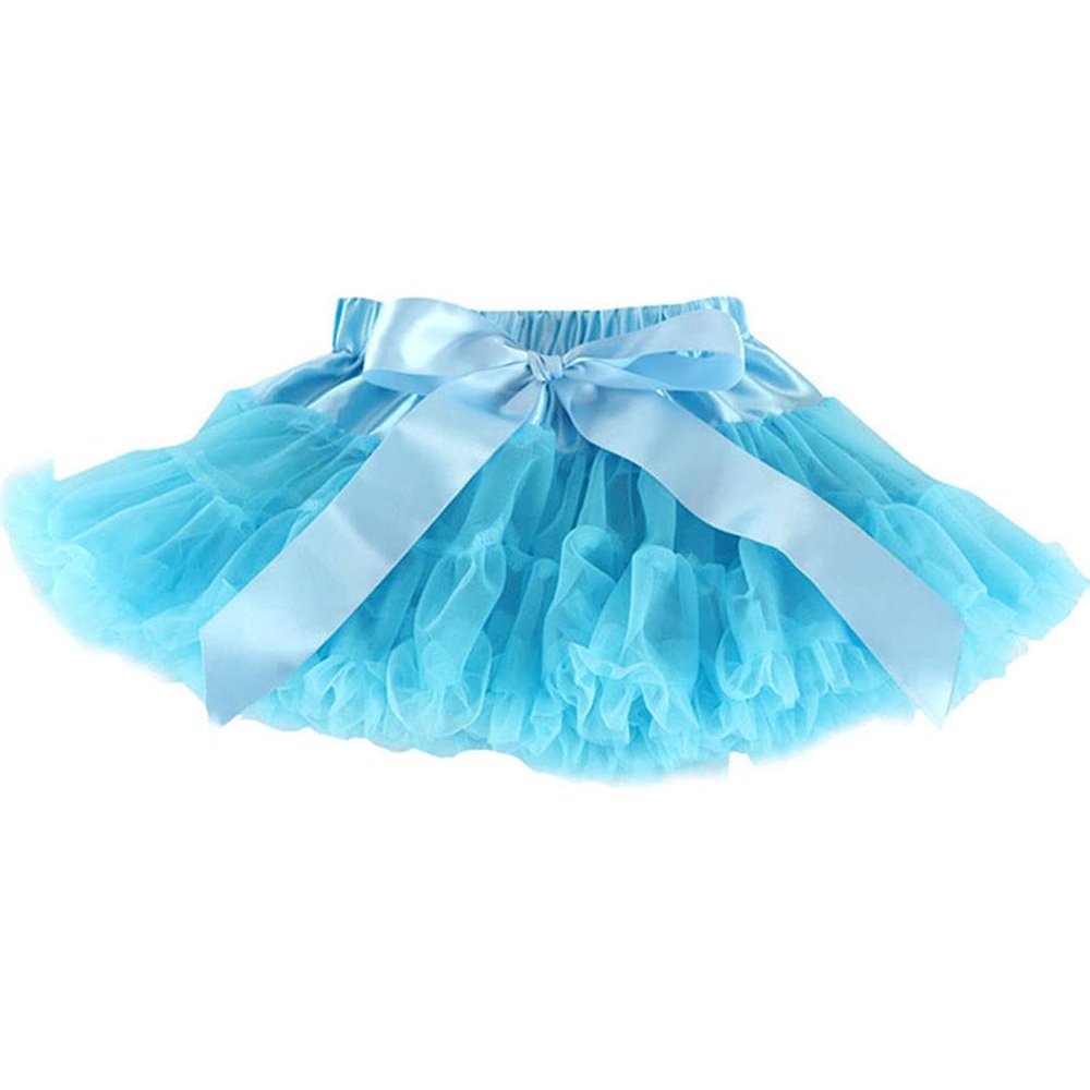 Baby Kids Pettiskirt Girls Tutu Skirts Ruffle Tulle Fluffy Dance Performance Dress Mini Skirt Princess Dress (Sky Blue,XL,)