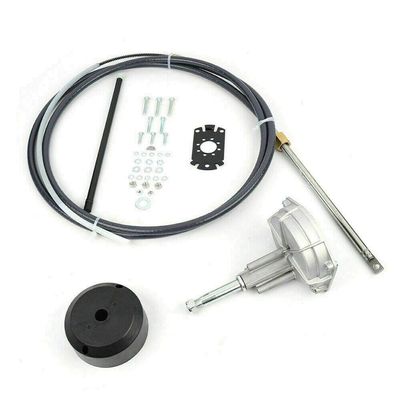 TBVECHI Outboard Steering Kit 12 Feet Boat Steering Cable Marine Boat Rotary Steering System Rotary Steering Kit 3/4" Tapered Shaft