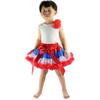 Baby Kids Pettiskirt Girls Tutu Skirts Ruffle Tulle Fluffy Dance Performance Dress Mini Skirt Princess Dress (Red + White + Blue,M,) view 2