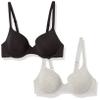 Amazon Essentials T-Shirt Bras for Women, Comfortable Underwire, Pack of 2, Black/Grey Heather, 34A view 1