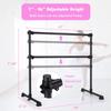 Costzon Portable Ballet Barre, 7-47 Adjustable Double Freestanding Ballet Bar w/Stable Base, 4FT Fitness Ballet Bar for Kids Adults, Heavy-Duty Dancing Stretching Bar for Home (Black) view 4