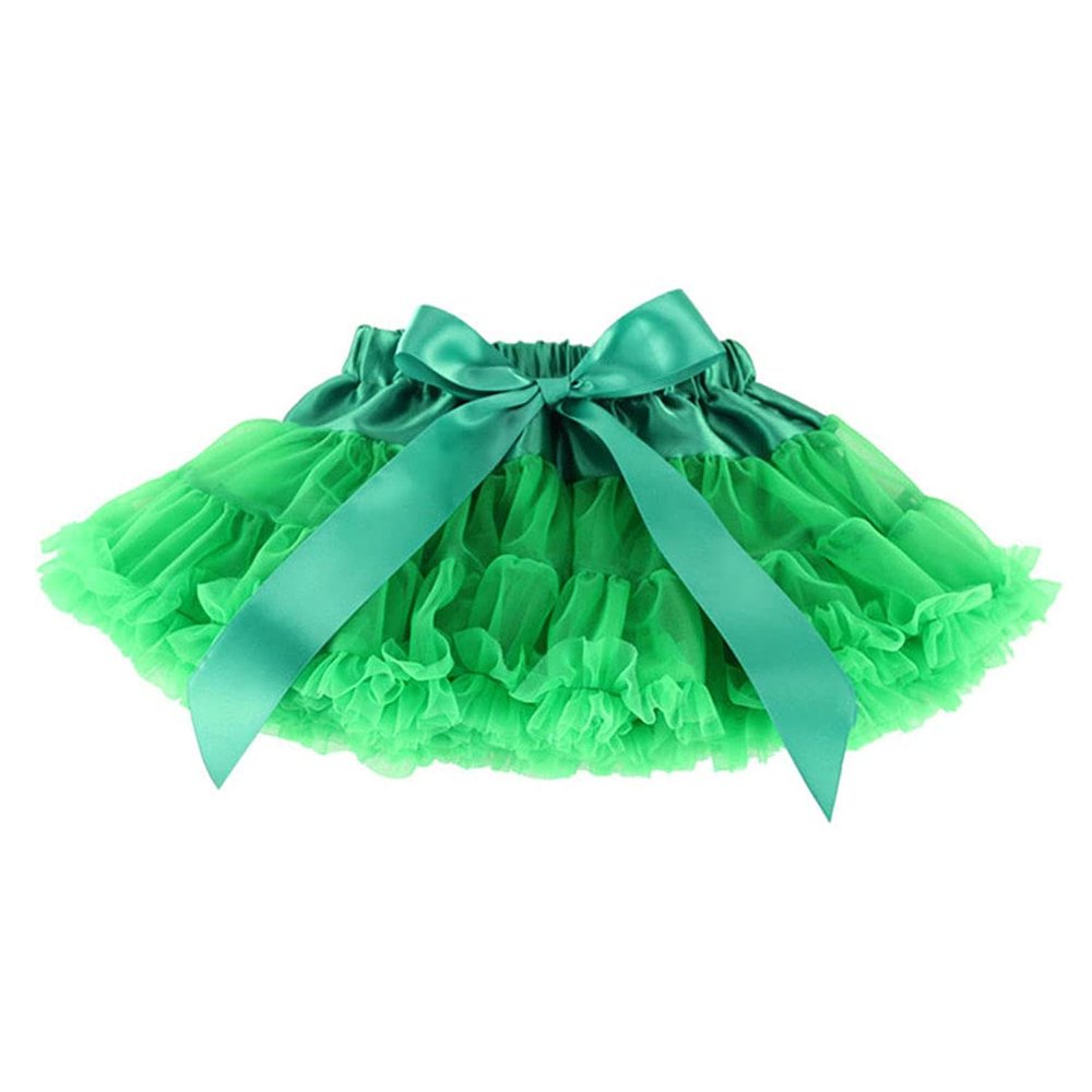 Baby Kids Pettiskirt Girls Tutu Skirts Ruffle Tulle Fluffy Dance Performance Dress Mini Skirt Princess Dress (Green,M,)