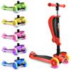 Hurtle 3 Wheeled Scooter for Kids 2-in-1 Sit/Stand Child Toddlers Toy Kick Scooters w/ Flip-out Seat, Adjustable Height, Wide Deck, Flashing Wheel Lights, For Boys/Girls 1 Year Old+ (Watermelon) view 2