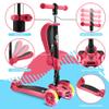 Hurtle 3 Wheeled Scooter for Kids 2-in-1 Sit/Stand Child Toddlers Toy Kick Scooters w/ Flip-out Seat, Adjustable Height, Wide Deck, Flashing Wheel Lights, For Boys/Girls 1 Year Old+ (Watermelon) view 4