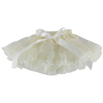 Baby Kids Pettiskirt Girls Tutu Skirts Ruffle Tulle Fluffy Dance Performance Dress Mini Skirt Princess Dress (Beige,S,)