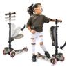 Hurtle 3 Wheeled Scooter for Kids - 2-in-1 Sit/Stand Child Toddlers Toy Kick Scooters w/ Flip-out Seat, Adjustable Height, Wide Deck, Flashing Wheel Lights, For Boys/Girls 1 Year Old+ (Real Tree) view 1
