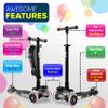 Hurtle 3 Wheeled Scooter for Kids - 2-in-1 Sit/Stand Child Toddlers Toy Kick Scooters w/ Flip-out Seat, Adjustable Height, Wide Deck, Flashing Wheel Lights, For Boys/Girls 1 Year Old+ (Real Tree) view 2
