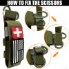 1000D Laser Cut Tactical Molle Tourniquet Holder, Molle Medical Trauma Shears Pouch EMT Scissors Bag Fit for Tourniquets (Pouch-Green) view 3