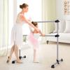 Costzon Portable Ballet Barre, 7-47 Adjustable Double Freestanding Ballet Bar w/Stable Base, 4FT Fitness Ballet Bar for Kids Adults, Heavy-Duty Dancing Stretching Bar for Home (Silver) view 2