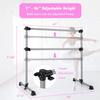 Costzon Portable Ballet Barre, 7-47 Adjustable Double Freestanding Ballet Bar w/Stable Base, 4FT Fitness Ballet Bar for Kids Adults, Heavy-Duty Dancing Stretching Bar for Home (Silver) view 4