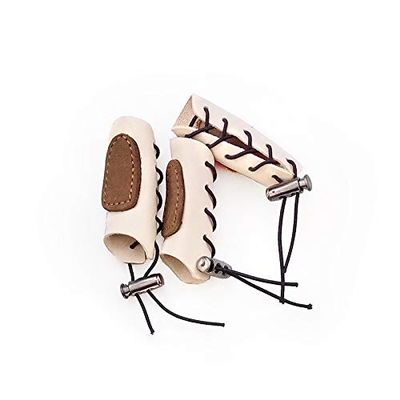 Archery Gloves Bow Finger Tab Leather Tradition Recurve Bow American Hunting Long Bow Hand Protector Hand Finger (3 Pcs)
