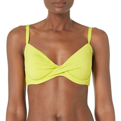 Catalina Women's Standard Twist Front Underwire Bikini Top, PEAR, S