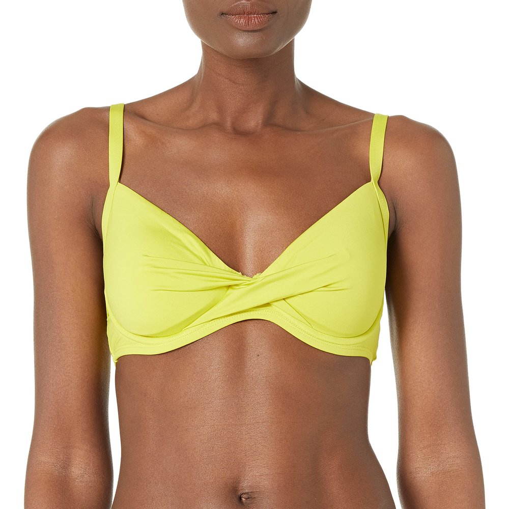 Catalina Women's Standard Twist Front Underwire Bikini Top, PEAR, S