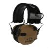 Walker's Razor Slim Ultra Low Profile Compact Design Adjustable Range Shooting Hunting Hearing Protection Electronic Earmuffs, Battle Brown - Patriot Series view 1