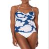 Catalina Women's Plus Twist Bandeau Tankini, NVPR, 1X view 1