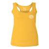 0058. American Flag Thin Red Line Firefighter Support Seal Women's Tank Top Racerback (Gold X Small) view 1